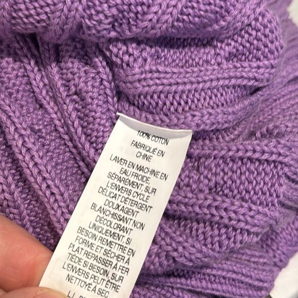 LL Bean lavender cable knit sweater Size M - Picture 6 of 6
